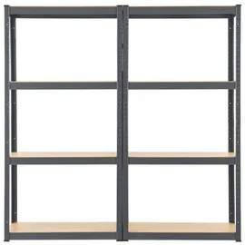 Juskys Lagerregal Easy 2er Set 160 x 80 x 40 cm - Grau