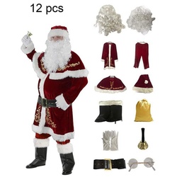 Juoungle Monster-Kostüm 12 Stk. Set Weihnachtsmann Kostüm Weihnachtsfeier Deluxe Set bunt 4XL