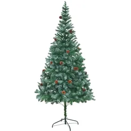 vidaXL Künstlicher Weihnachtsbaum mit Tannenzapfen grün 210 cm
