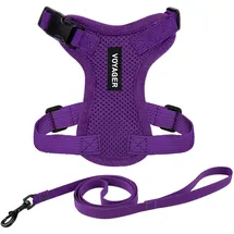 Best Pet Supplies Voyager Step-in Lock Katzengeschirr und reflektierende Katzenleine mit Neoprengriff by Best Pet Supplies - Unterstützt kleine, mittelgroße und große Katzenrassen, Lila, size XS - 1,5 m