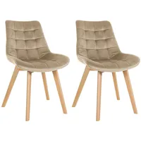 CLP 2er Set Stuhl Brook Samt I Esszimmerstuhl Mit