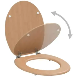 vidaXL Toilettensitz mit Deckel MDF Bambus-Design