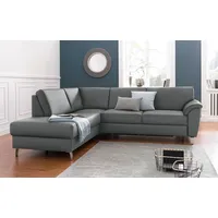 sit&more Ecksofa »Texel L-Form«, mit Federkern, wahlweise mit Bettfunktion und Bettkasten, grau