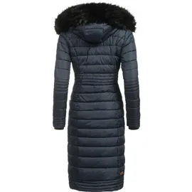 Navahoo Wintermantel "Umay", Damen, Gr. S (36), blau, Oberstoff: 100% Polyester, Futter: 100% Polyester, Wattierung: 100% Polyester, Ärmelfutter: 100% Polyester, Kunstpelz: 90% Polyacryl, 10% Polyester, clean, tailliert ca.