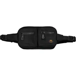 Gürteltasche ALPHA INDUSTRIES "Alpha Industries Accessoires - Bags Label Waist Bag", schwarz, Obermaterial: 100% Polyester, Futter: 100% Nylon, Taschen