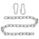 AMANKA Befestigungsset Grau, Metall, 1.9x3.7x100 cm Gartenmöbel, Hängesessel Kette 100cm Aufhängung 2 Karabiner für Hängematte Boxsack
