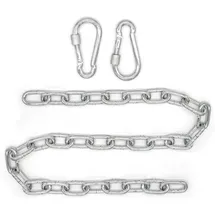 AMANKA Befestigungsset Grau, Metall, 1.9x3.7x100 cm Gartenmöbel, Hängesessel Kette 100cm Aufhängung 2 Karabiner für Hängematte Boxsack