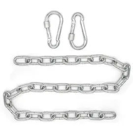 AMANKA Befestigungsset Grau, Metall, 1.9x3.7x100 cm Gartenmöbel, Hängesessel Kette 100cm Aufhängung 2 Karabiner für Hängematte Boxsack