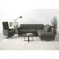 Ecksofa SIT & MORE "Grenoble L-Form mit Federkern", grau (anthrazit), B:247cm H:85cm T:222cm, Sofas, Ecksofa, wahlweise mit Bettfunktion, Bettkasten, Arm- und Kopfteilverstellung