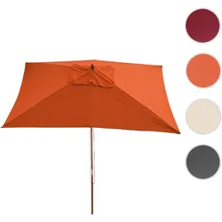 Sonnenschirm Florida, Gartenschirm Marktschirm, 2x3m Polyester/Holz 6kg ~ terracotta