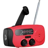 Notfall-Solarradio | NFS-2005 | Kurbel, Akku, USB, Taschenlampe, Powerbank, Outdoor, Camping, Klein, Taschenradio, Blinklicht, LED, Survival, Stromausfall