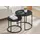 home collective Couchtisch 2er Set Rund Beistelltisch Loft Design 2 in 1 Verschachtelung kratzfeste Oberfläche, Wohnzimmer Marmor Optik mit Schwarzen Beinen