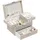 luxuskollektion Schmuckkästchen 3 Ebenen PU Leder Geschenkbox Mädchen Champagnerfarben
