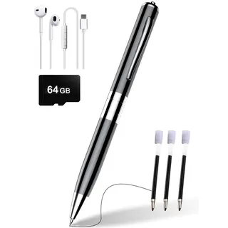 HOvicative 64GB Digitales Diktiergerät - Voice Recorder Diktiergerät Aufnahmegerä,diktiergerät mit schreibfunktion One-Touch-Aufnahme, Audioaufnahmegerät mit Rauschunterdrückung für Klassen Meeting