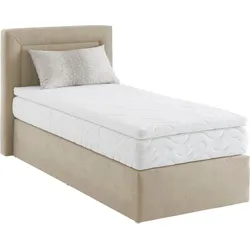 Boxspringbett, beige, B:105cm L:210cm, WESTFALIA SCHLAFKOMFORT, Komplettbetten, Boxspringbett, wahlweise mit Bettkasten und Topper