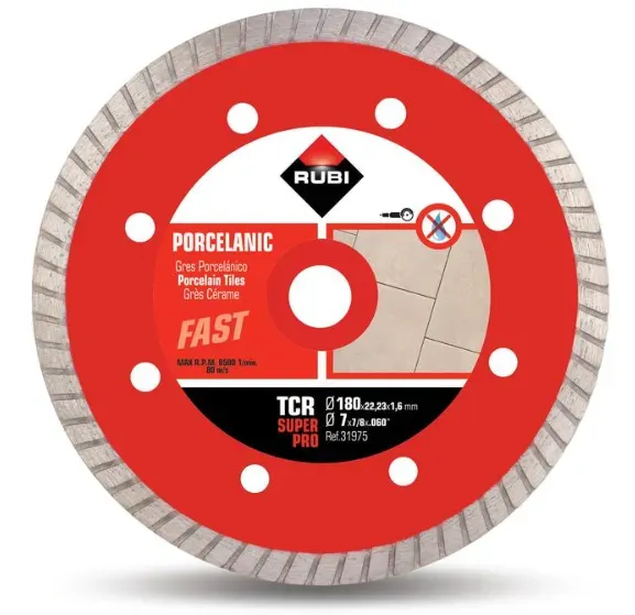 RUBI Diamantscheibe TCR 180 mm Superpro / Turbo für Feinsteinzeug (Art. 31975) | 