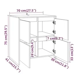 vidaXL Sideboard Räuchereiche 70x41x75 cm Holzwerkstoff
