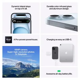 Apple iPhone 15 256 GB Blau