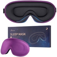 Schlafmaske Augenmaske für Frauen Herren Seide weicher Schaumstoff komfortable Schlafbrille Augenabdeckung Augenbinde in der Nacht Block Out Licht für Reisen Yoga Nap, Violett