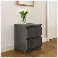Hti-Living Nachtkommode mit 2 grifflosen Schubladen Thekla Beton