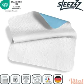 sleezzz Vital wasserdichte Saugvlies Matratzenauflage, 75 x 90 cm, zum Schutz der Matratze