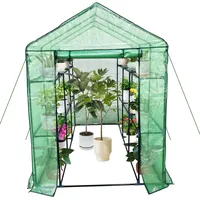GarveeHome Gewächshaus Foliengewächshaus Begehbares Gartenhäuschen Mit Regal, Tomatenhaus Tomatengewächshaus, Folien Treibhaus Für Tomaten, Gemüse, Obst, Blumen