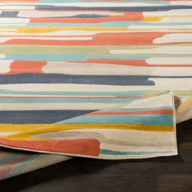 livabliss Teppich LIVABLISS "HOUSTON", bunt, B:80cm H:11mm L:150cm, Kunstfaser, Teppiche, Teppich, Skandi Design, Modern Boho Kurzflor Wohnzimmerteppich, Schlafzimmer