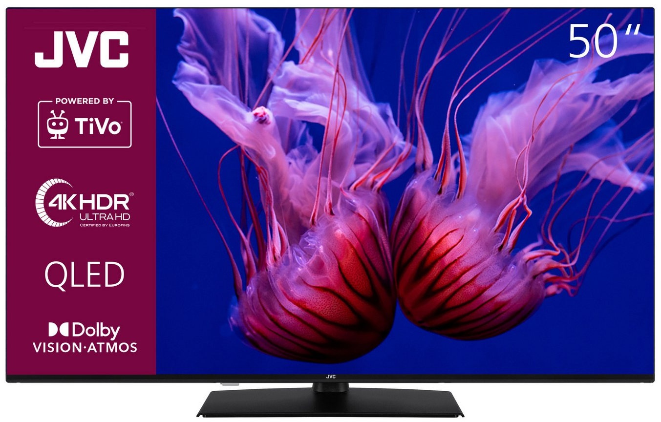 JVC LT-50VUQ3455 QLED-Fernseher (126 cm/50 Zoll, 4K Ultra HD, TiVo Smart TV, TiVo Smart TV, HDR Dolby Vision, Dolby Atmos, Triple-Tuner) schwarz