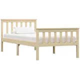 vidaXL Massivholzbett 100 x 200 cm Helles Holz Braun