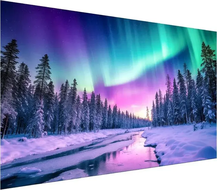 【3 € Rabatt ab 10 €】JU7CER 5D Vollbohrung Diamantmalerei-Set für Erwachsene – Großer runder Aurora-Diamant DIY-Bastelset für Anfänger | 11,81 × 19,69 Zoll (30 × 50 cm)