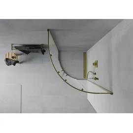 Mexen Rio halbrunde Duschkabine 80 x 80 cm, Frost, Gold - 863-080-080-50-30