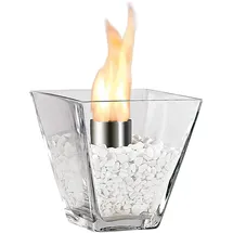 Carlo Milano Glas-Dekofeuer Agadir für Bio-Ethanol Weiß