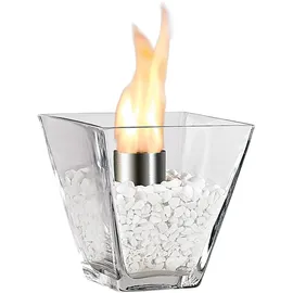 Carlo Milano Glas-Dekofeuer Agadir für Bio-Ethanol Weiß