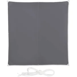 Relaxdays Relaxdays, Sonnensegel quadratisch, wasserabweisend, UV-Schutz, mit Spannseilen, Terrasse, Balkonsegel BxT: 3 x 3 m grau