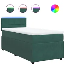 vidaXL Boxspringbett 80 x 200 cm Dunkelgrün