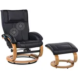 Massagestuhl MAJESTIC mit Fußstütze Kunstleder Schwarz