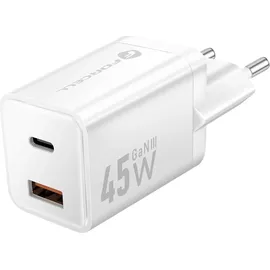 forcell Forcell, F-ENERGY Mini GaN III Ladegerät USB / USB-C PD QC 4.0 Ultra-Kompakt, Weiß - Weiß