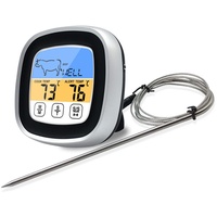 Digitales Fleischthermometer, großes LCD-Digital-Koch-Lebensmittel-Fleisch-Räucherofen-Küche-BBQ-Grill-Thermometer Sofort ablesbares digitales Fleischthermometer(Schwarz)