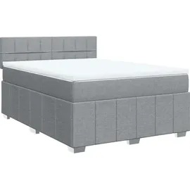 vidaXL Boxspringbett 140 x 200 cm Hellgrau