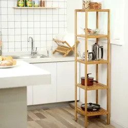 5Five Bambus Badezimmer Regal 5 Tier stehend Regal. Bambus Küche Rack Lagerung Regal Bücherregal