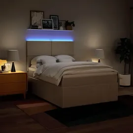 vidaXL Boxspringbett 140 x 200 cm Creme