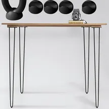 Melko | 4x Hairpin Legs 71cm Tischbeine Schwarz Haarnadelbeine Stahl Tischgestell