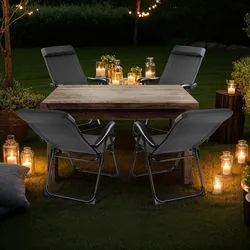 TecTake GmbH Faltbarer Campingstuhl Müritz mit Kopfpolster, Aluminium  4er Set