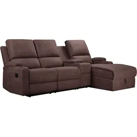 OTTO home Ecksofa NAPORI Mikrofaser 3-Sitzer Dunkelbraun
