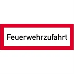 Schild Feuerwehrzufahrt, Alu, 594x210 mm