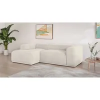 Ecksofa S.OLIVER "EMMERIK Designersofa, L-Form mit Wellenfederung, B/T/H: 260/155/73 cm", beige (creme), B:259,5cm H:73cm T:155cm, 100% Polyester, Sofas, Ecksofa, hoher Sitzkomfort, gemütlich und modern, auch in Cord