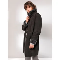 Lederjacke MAINPOL, Damen, Gr. 50, braun, 100% Leder, unifarben, Langarm, Jacken