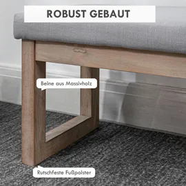 Homcom Fußbank Fußhocker Polsterhocker mit Leinenoptik, Sitzhocker