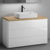 neoro n50 Unterschrank B: 120 cm mit 3 Auszügen, Waschtisch B: 58 cm weiß matt, B: 120.5 BN0065WM+BN0454WH+BN0404W1