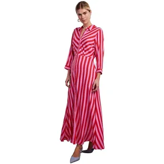 Yas Savanna Langarmkleid - Cyclamen / Stripes Bittersweet - L